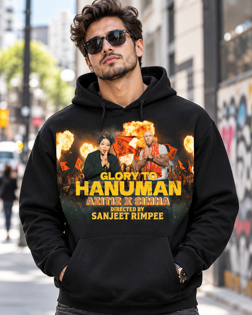 Glory to Hanuman Graphic Hoodie – Black
