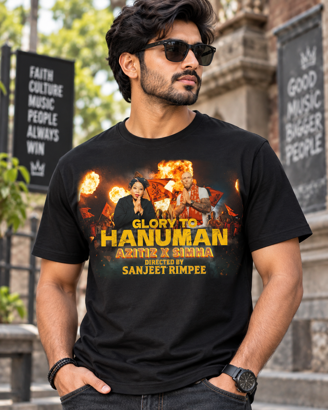 Glory to Hanuman T-Shirt – Black